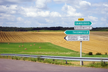 Farm fields near road