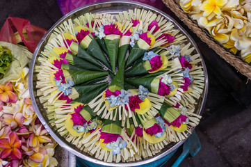 Plateau d'offrandes, Bali, Indonésie