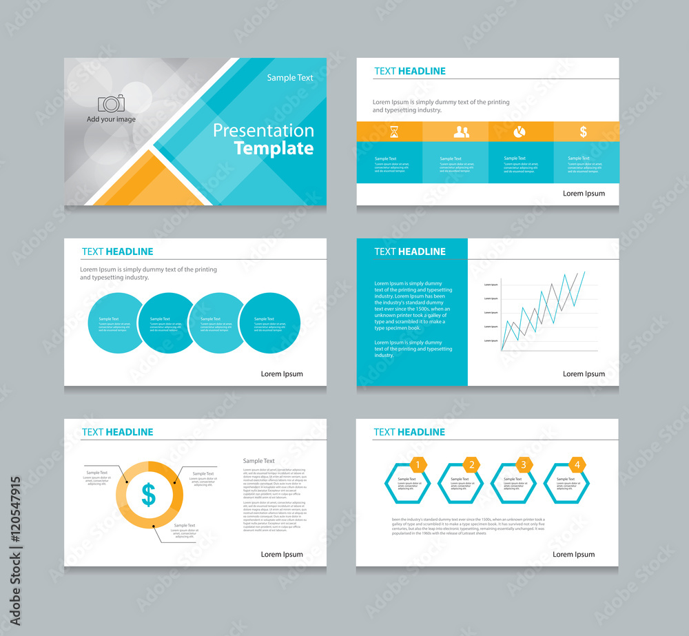 Wall mural page presentation layout design template with info graphic element