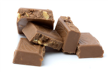 chocolate  isolated on white background.
