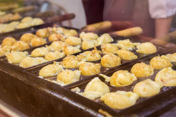 Cooking process of Takoyaki