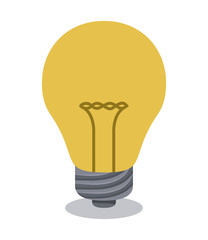 Yellow light bulb icon. Power and energy theme. Colorful design. Vector illustration