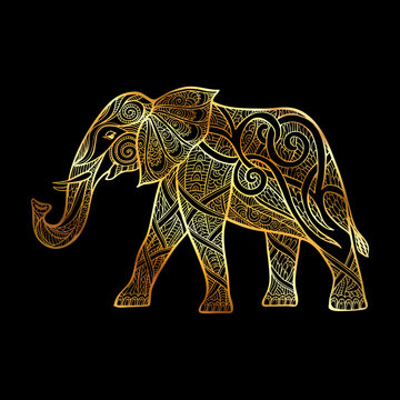 Decorative patterned elephant