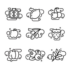 Fruits and Vegetables lined