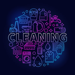 Colorful cleaning service sign