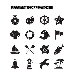 Marine icons set