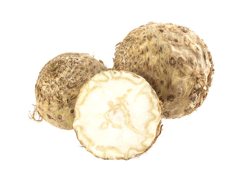 Celery root isolated on a white background
