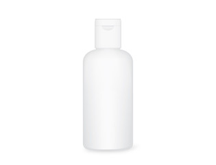 Vector White plastic bottle with white cap isolated on white background. Ideal for mock up and other.