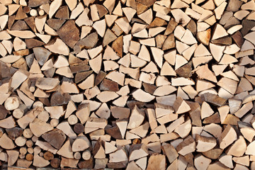 Firewood stack for background