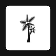 Tall palm trees icon in simple style isolated on white background vector illustration