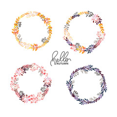 Hand drawn floral for autumn and winter