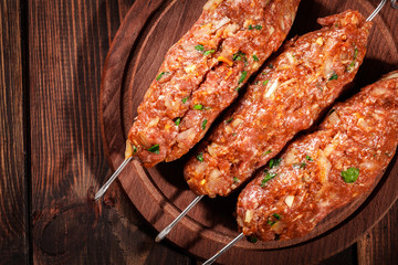 Raw traditional sish kebab