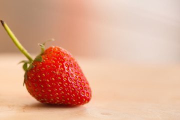 sweet strawberry with soft blur background copy space.