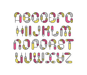 Line geometrical color line latin font