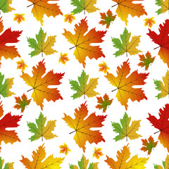 Naklejka na ściany i meble Maple leaves seamless pattern.