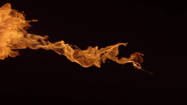Flame thrower in slow motion; shot on Phantom Flex 4K at 1000 fps