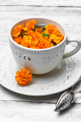 Tea with marigolds