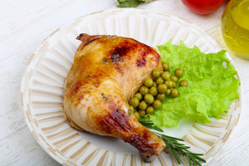 Roasted chicken leg