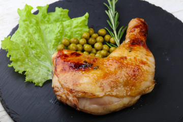 Roasted chicken leg