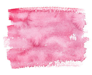 Pale pink rectangle painted in watercolor on clean white background - 120557341