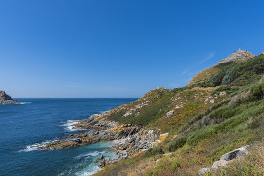 Cies Islands lighthouse and Da Porta lighthouse (Cies Islands, Pontevedra - Spain).