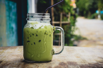 ice green tea on background