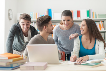 Schoolmates studying together