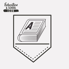 Book inside frame icon. School education learning and study theme. Vector illustration