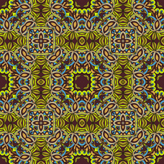 Seamless mandala pattern for printing on paper or fabric. Islam and Arabic motifs.