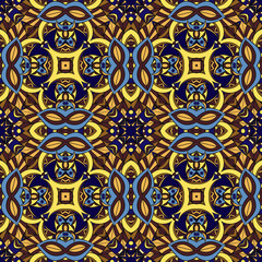 Seamless mandala pattern for printing on paper or fabric. Islam and Arabic motifs.