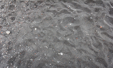 black vulcanic sand on lanzarote beach