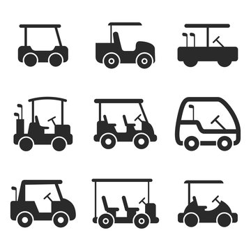 Golf Cart Vector Icons