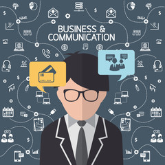 Business and Communication concept with icons