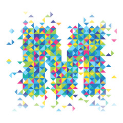 Triangle Mosaic Vector Letter M