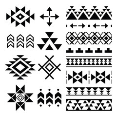 Navajo print, Aztec pattern, Tribal design elements   - obrazy, fototapety, plakaty