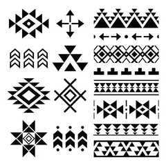 Fotobehang Navajo print, Aztec pattern, Tribal design elements   © redkoala
