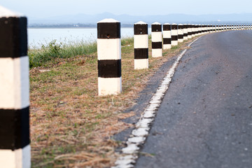 asphalt road at sunset