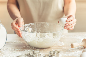 Beautiful woman baking