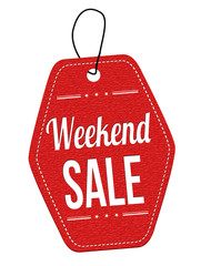 Weekend sale label or price tag