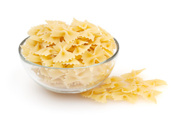 Farfalle isolated on white background with clipping path