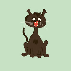 Obraz premium Angry cat cartoon vector 