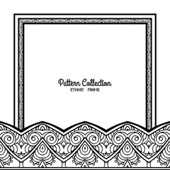 Greeting card with decorative ethnic tibet pattern border, frame