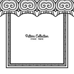 Greeting card with decorative ethnic tibet pattern border, frame