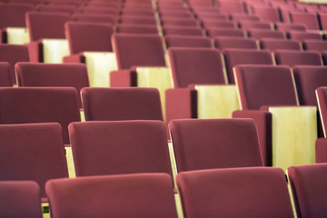 Comfortable chairs in modern audience hall