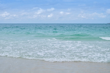 Turquoise sea waves on Sai Kaew Beach at Rayong Thailand. beauti