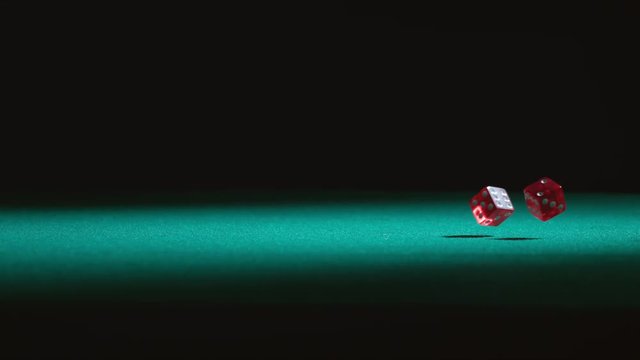 Rolling dice in slow motion; shot on Phantom Flex 4K at 1000 fps