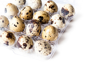 Quail eggs are isolated on a white background