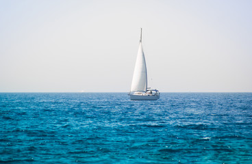 Sailing boat yacht on the sea