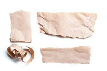 Recycled paper on white background.