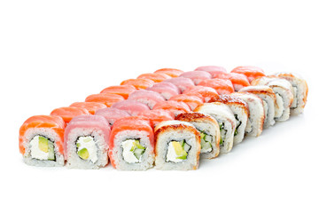 Sushi pieces collection, on a white background